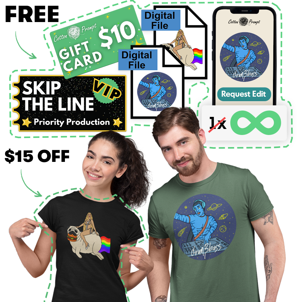 PromptTee™ Twin Pack - 2x Custom Unisex T-Shirt -