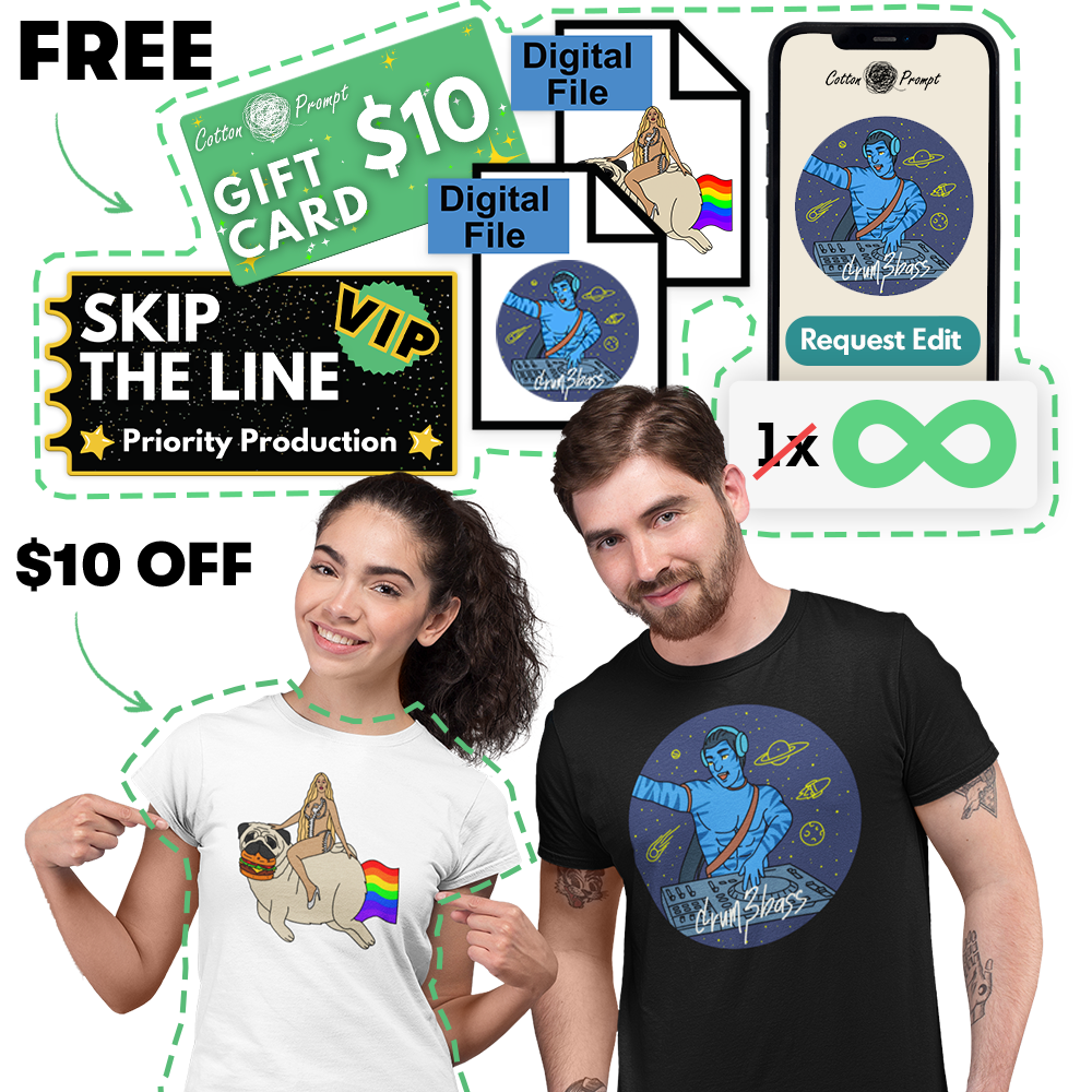 PromptTee™ Twin Pack - 2x Custom Unisex T-Shirt