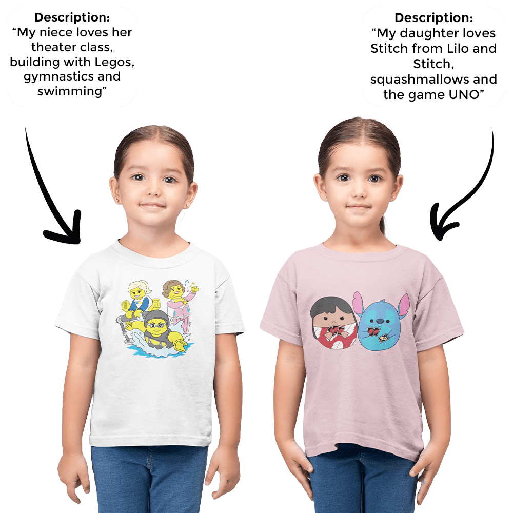 PromptKidsTee™ Twin Pack - 2x Custom Unisex Kids T-Shirt